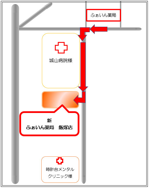 ふぁいん薬局 飯塚の移転案内